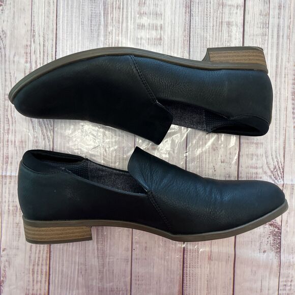 DR. SCHOLLS WOMENS SHOE BLACK SMOOTH SYNTHETIC VEGAN LEATHER Size 10 - Picture 1 of 7